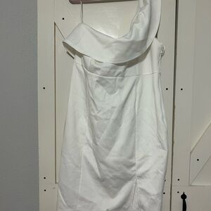 Showpo White Asymmetrical Sheath Mini Dress